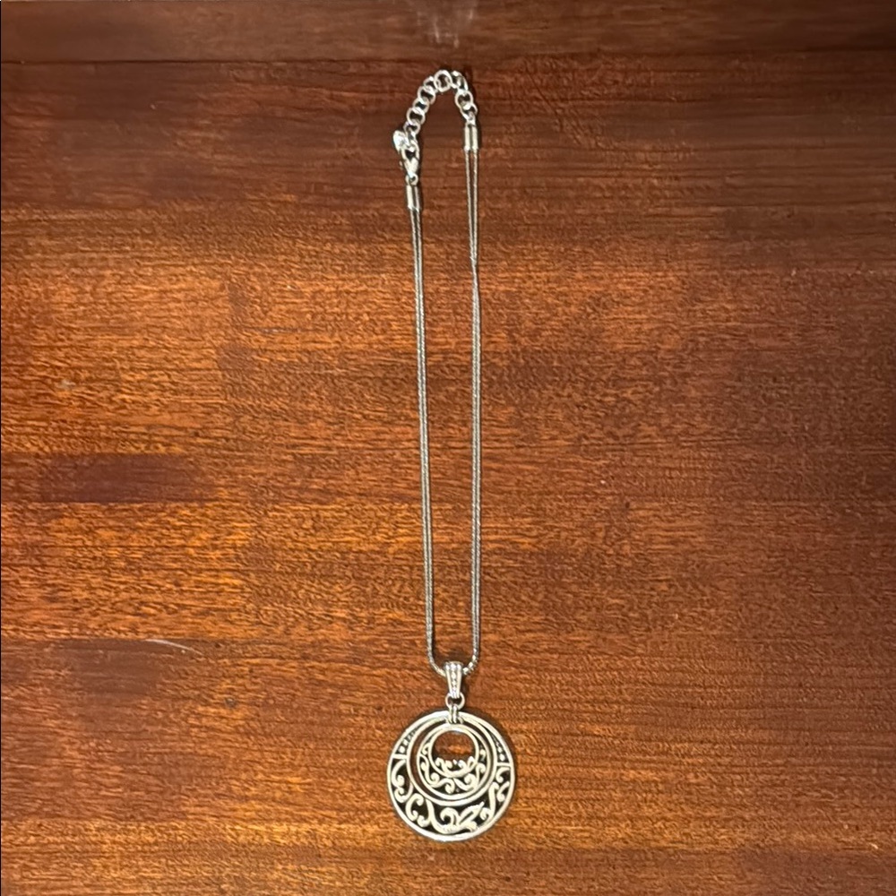 Brighton Silver Pendant Necklace. EUC.